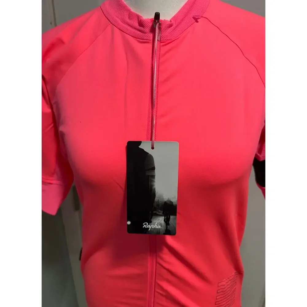 NWT RAPHA Pro Team SS Cycling Jersey Triathlon Training Pink Size M - Picture 4 of 7